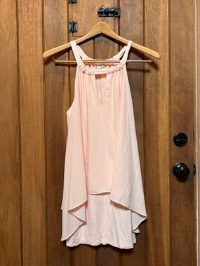 Venus Light Pink Sleeveless Halter Layered Dress